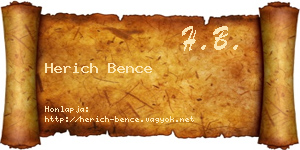 Herich Bence névjegykártya